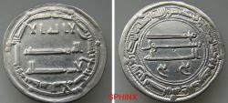 World Coins - 353RR6Z) ABBASID CALIPHATE, FIRST PERIOD : AL-MANSOUR, 136-158 AH / 754-775 AD, AR DIRHAM, 2.88 GRMS, 25 MM, STRUCK AT THE MINT OF MADINAT AL-SALAM IN THE YEAR 154 AH, XF