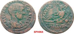 Ancient Coins - 414FFAK19) LYDIA Blaundos Philip II. AD 244-249. Bronze (AE; 25-26mm; 7.53g; 6h) M IOVΛ ΦΙΛΙΠΠΟC KAICAP Bare-headed and   draped bust of Philip to right. Rev. ΒΛΑVΝΔΕΩΝ / IΠΠOVPIC 