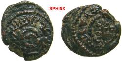 Ancient Coins - 552RE19) Unidentified / Unattributed Islamic AE Fals, 2.3 grms, 18 mm, On the left side you can read : " Duriba haza Al Fals...." This Fals was struck.... SOLD AS IS NO RETURN.