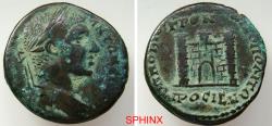 Ancient Coins - 447RL5Z) Roman Provincial, Elagabalus, AD 218-222. AE28 (11.47 grms, 25 mm) of Nikopolis ad Istrum. Magistrate: Novius Rufus. Obverse: AVT K M AYΡ ANTΩNEINOC, Laureate head right.