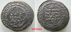 World Coins - 612FC6Z) SAMANID, NUH I IBN NASR, 331-343 AH/ 943-954 AD, AR DIRHAM; 28 mm, 2.78 grms, struck at SAMARQAND in 331 AH, citing Abbasid caliph Al-Muttaqi Lillah, Album 1456, Good VF.