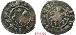 World Coins - 923RC2Y) ARMENIA, Cilician Armenia. Royal. Oshin. 1308-1320. AR Tram (20 mm, 2.31 g). Oshin on horseback riding right, head facing, holding mace; pellet to left / Lion advancing ri
