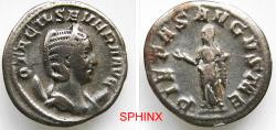 Ancient Coins - 121GG4K) R. Imperial, Otacilia Severa AR Antoninianus. 3.57 Grms, 22 mm, Obverse: OTACIL SEVERA AVG, Diademed draped bust right on crescent. Reverse: PIETAS AVGVSTAE, Pietas standi