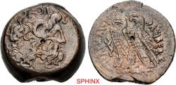 Ancient Coins - 202KR4Z) PTOLEMAIC KINGS of EGYPT. temp. Ptolemy VI–VIII. Circa 180-116 BC. AE (28.5mm, 24.91 g, 12h). Alexandreia mint. Series 7C. Diademed head of Zeus-Ammon right / Two eagles w