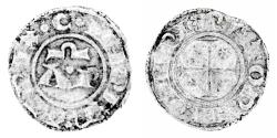 World Coins - Italy, Henry VI & Constance, Brindisi, 1194-1196 AD, AR Denaro, VF+