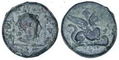 Ancient Coins - THRACE ABDERA, AE, HEAD OF APOLLO