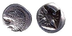 Ancient Coins - SATRAPS of CARIA, IONA NILETUS, INCUSE STAR, OBOL