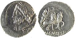 Ancient Coins - L and C MEMMIS, L f GALERIA, SLOW BIGA, DENARIUS