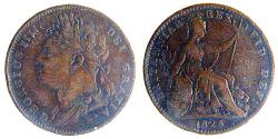 World Coins - 1825 GEORGE IV, SEATED LIBERTY, FARTHING