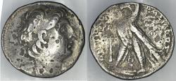Ancient Coins - ANTIOCHOS VII, EVERGETES, CLOSED WING EAGLE, TETRADRACHM (SHEKEL)