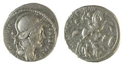 Ancient Coins - P FONTEIUS Pf CAPITO, WARRIOR ON HORSEBACK, DENARIUS