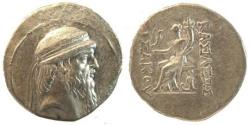 Ancient Coins - PARTHA, KINGDOM OF BACASIS, TYCHE SEATED, TETRADRACHM