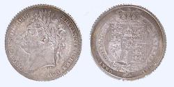 World Coins - GEORGE II, 1825, 6d