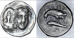 Ancient Coins - THRACE, ISTROS, 2 FACES, EAGLE ON DOLPHIN, DRACHM