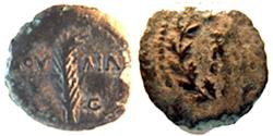 Ancient Coins - TIBERIUS CAESAR, PALM BRANCH, PRUTAH