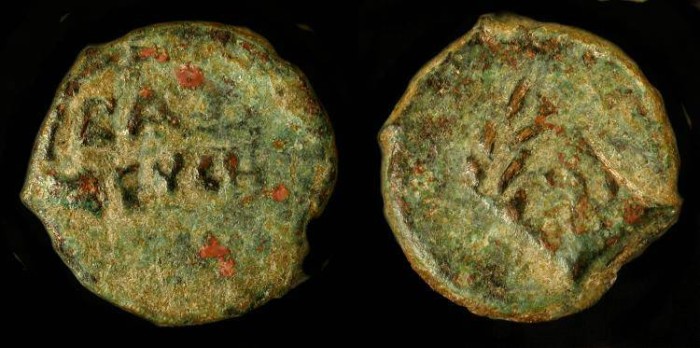 Ancient Coins -  Herod the Great 37 - 4 BC. AE Prutah. H 1173