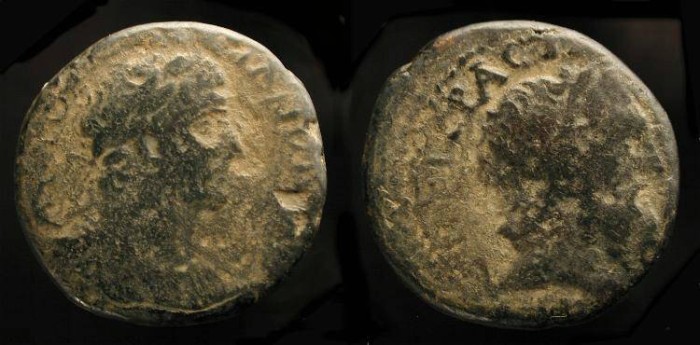 Ancient Coins -  City Coins of Judaea. Dora. Hadrian 117-138 AD. AE 23. Hadrian / Doros