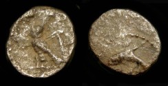 Ancient Coins - > Phoenicia, Tyre. 357-337 BC. 1/24 Shekel. Owl / Dolphin