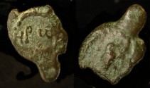 Ancient Coins - >   ** Reserved**  Herod the Great 37 - 4 BC. AE Lepton. H 1190. Graven Image.