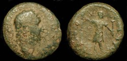 Ancient Coins - Domitian 81-96 AD. AE 20mm. Caesarea Maritima. Rarest of the local Judea Capta coins. H-753