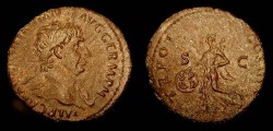 Ancient Coins - Trajan  98-117 AD. AE As, Victory, Clipeus Virtutis Award. RIC  402
