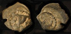 Ancient Coins - > Herod Archelaus 4 BC - 6 AD. AE Prutah. H 1195. Commemorates Voyage to Rome