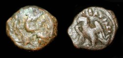 Ancient Coins -  Egypt. Ptolemaic Kingdom. Ptolemy VIII Euergetes, 145 - 116 BC. AE Quarter Obol.