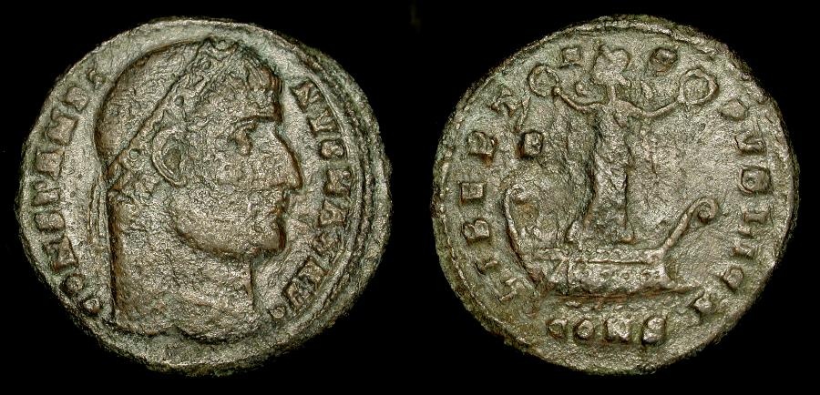 Constantine the Great (307-337 AD). AE Follis. Constantinople Mint. RIC 25  (Rare) R2