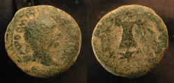 Ancient Coins - Domitian 81-96 AD. AE 20. Caesarea. Judaea Capta.