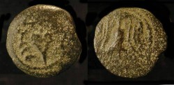 Ancient Coins - > Herod Archelaus 4 BC - 6 AD. AE Prutah. H 1196.