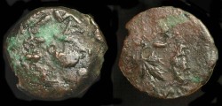 Ancient Coins - Judaea. First Jewish War, Year 3. AE Prutah. H 1363 