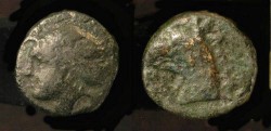 Ancient Coins - Phokaia, Ionia. 350-300 BC. Head of Nymph Phokaia / Gryphon Head.