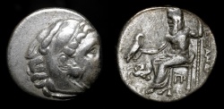 Ancient Coins - Antigonos Monopthalmos. 306-301 BC Silver Drachm. Lampsakos Mint. Price # 1393