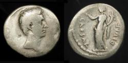 Ancient Coins - Octavian.  Silver Denarius. Italian Mint 32-31 BC.  RIC 252