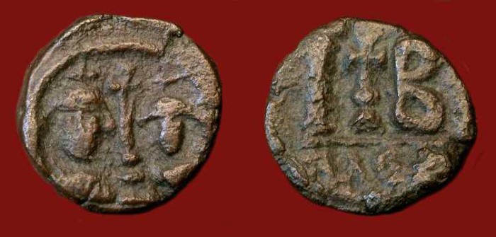 Ancient Coins - Heraclius (610-641AD) and Heraclius Constantine. 12 Nummi 