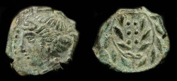 Ancient Coins - Himera, Sicily. Bronze Hemilitron. 420 - 408 BC