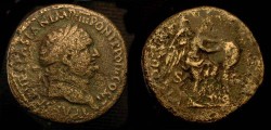 Ancient Coins - Titus, as Caesar under Vespasian 69-79 AD. AE Sestertius. Judaea Capta