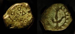 Ancient Coins - Judaea. Herod the Great  37 BC - 4 AD. AE Prutah. Jerusalem. H 1175