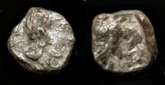 Ancient Coins - Yehud, Before 333 BC, Silver Obol. Athena / Owl and Lily.  Unpublished Type