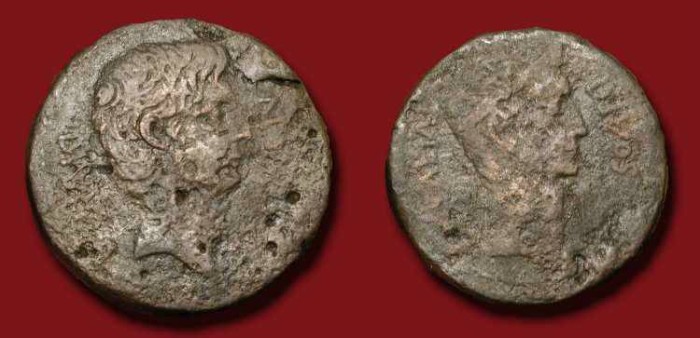 Octavian and Divos Julius Caesar . AE Sestertius . | Ancient Coins