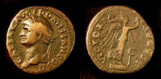Ancient Coins - Domitian, As Caesar, 69-81 AD. Æ As, Victory