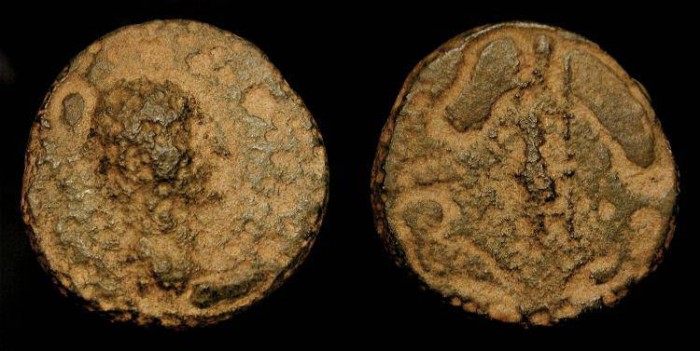 Ancient Coins - Judaea. Herod Agrippa I (37-44 AD). AE 16. Hendin 1242. Very Rare. ex: CNG 