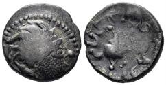 Ancient Coins - Celtic Eastern Europe. 2nd-1st Centuries BC. AE Drachm (2.50g, 14mm). Imitating Philip II of Macedon. Kapostaler type. Lanz 807