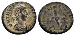 Ancient Coins - Theodosius I the Great. 379-395 AD. AE4 (1.15g, 13mm). Cyzicus mint. Struck 388-392 AD. RIC 26b