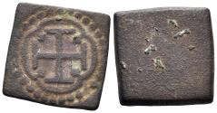 World Coins - Spain. 17th century AE Coin Weight for 2 Escudos (2.41g, 19mm). Cross