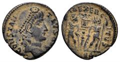 Ancient Coins - Constantius II. 337-361 AD. AE Follis (1.59g, 15mm). Antioch mint. Struck 337-41 AD. LRBC 1385