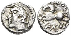 Ancient Coins - Celtic Northeast Gaul. Sequani. 1st century BC. AR Quinarius (2.01g, 13mm). DT 3245-6