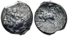 Ancient Coins - Celtic Northeast Gaul, Remi. Circa 1st century BC. AE 15mm (2.45g). Scheers 519