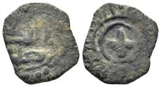 World Coins - Italian States, Sicily, Kingdom. Roger II. 1105-1154. AE Follaro (0.40g, 12mm). Messina mint. Dated AH 536 (1141/2). Spahr 80-1