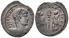 Ancient Coins - Constantine II, as Caesar. 317-337 AD. AE Follis (1.44g, 18mm). Treveri mint. Struck 335-7 AD. RIC 591